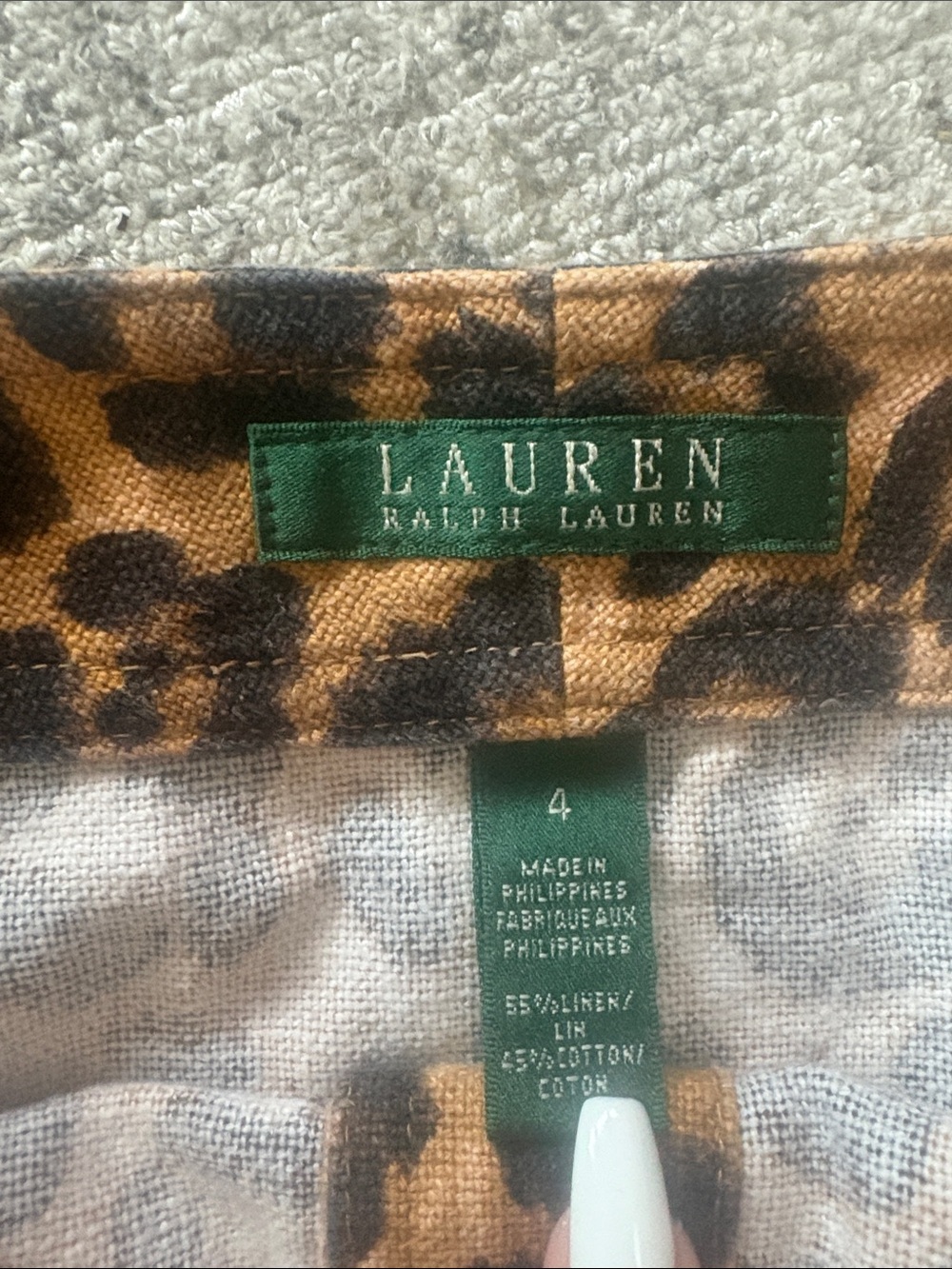 Lauren Ralph Lauren Leopard-Print Button-Front Pencil Skirt - Brown & Black - Picture 2 of 4
